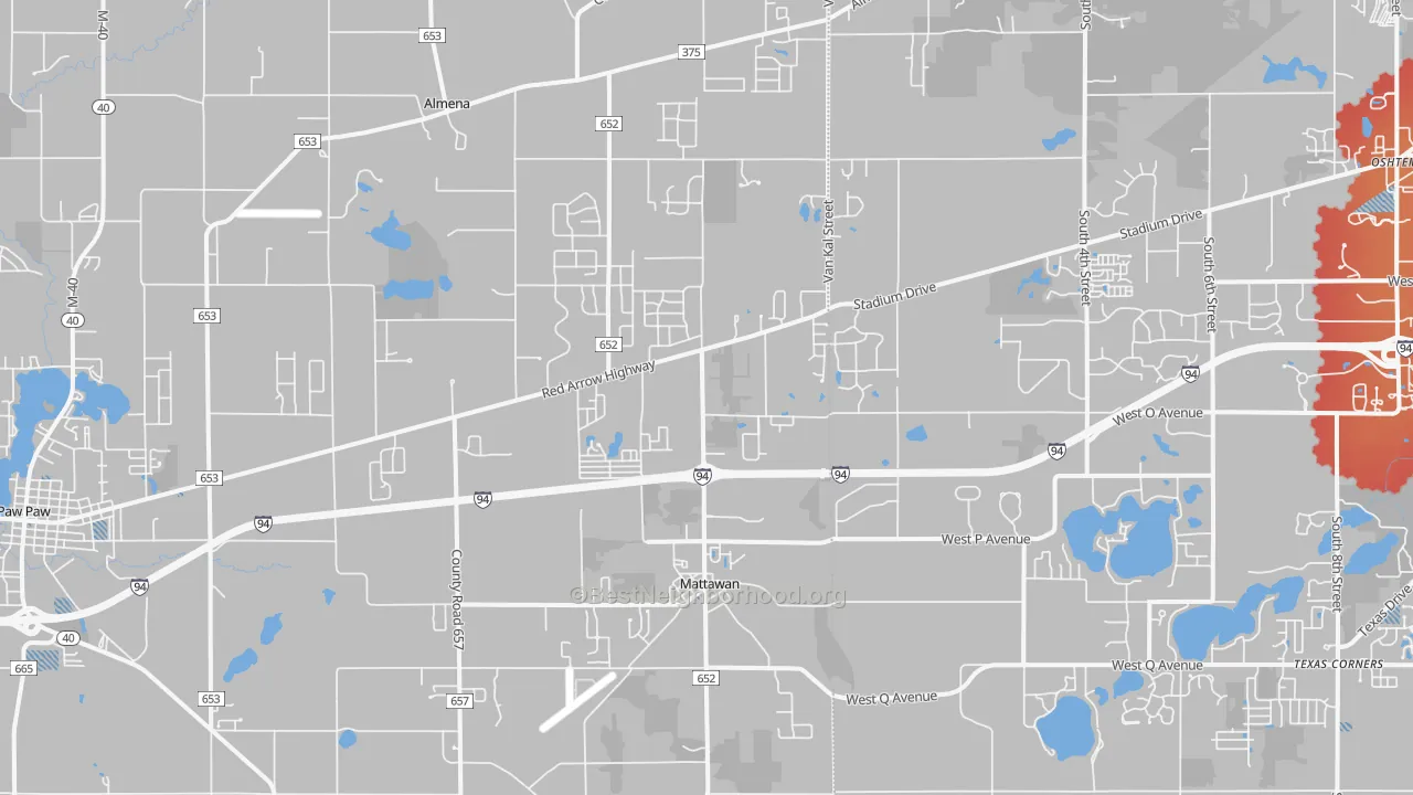 Transit Grade map of Mattawan, MI