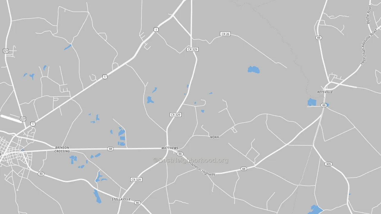 Transit Grade map of Matthews, GA