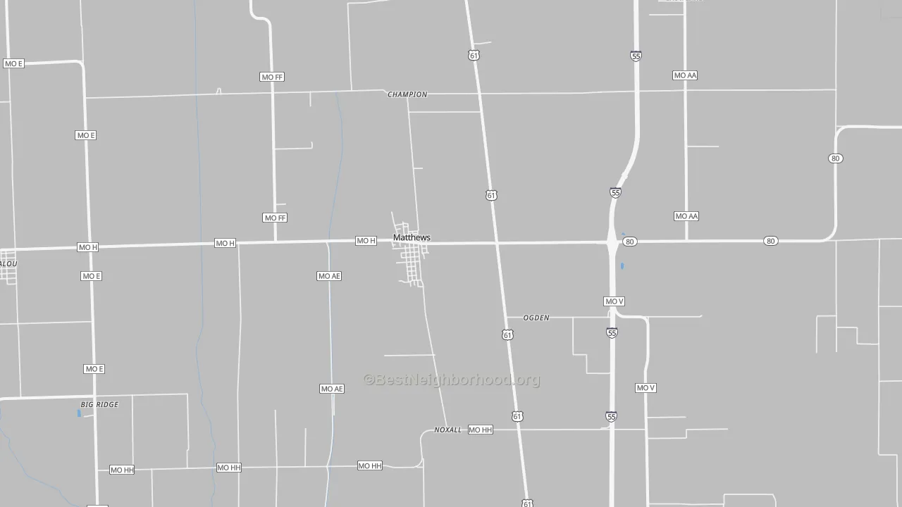 Transit Grade map of Matthews, MO