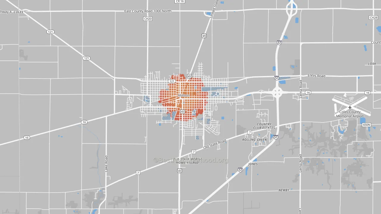 Transit Grade map of Mattoon, IL