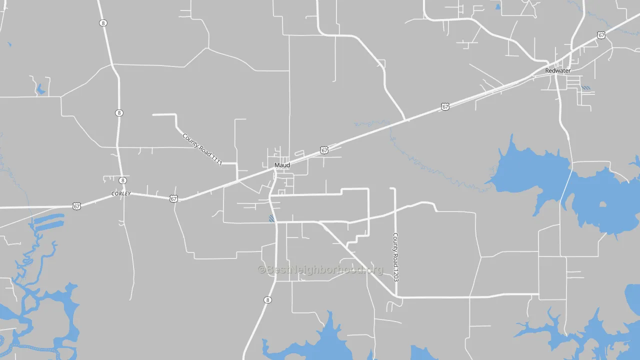 Transit Grade map of Maud, TX