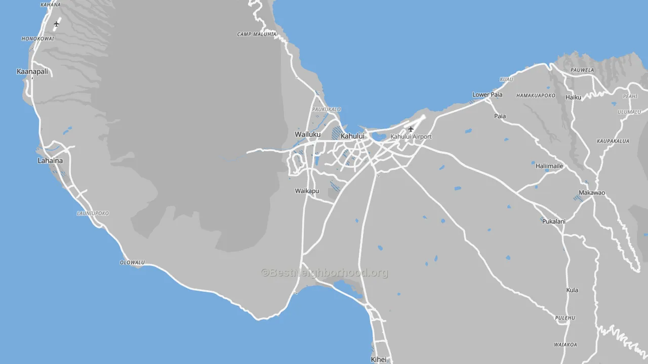 Transit Grade map of Maui County, HI