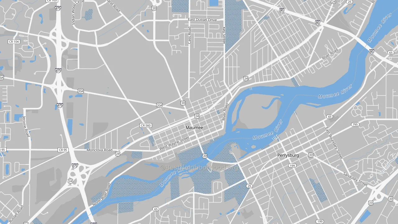 Transit Grade map of Maumee Uptown Historic District, Maumee, OH