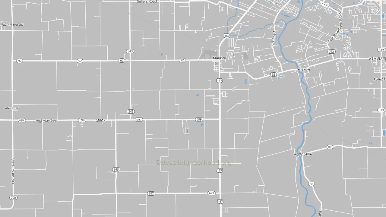 Transit Grade map of Maurice, LA