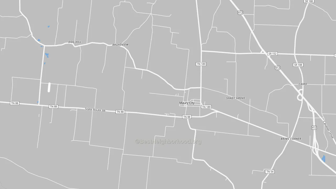 Transit Grade map of Maury City, TN