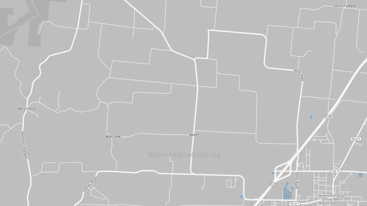Transit Grade map of Maxey, TN