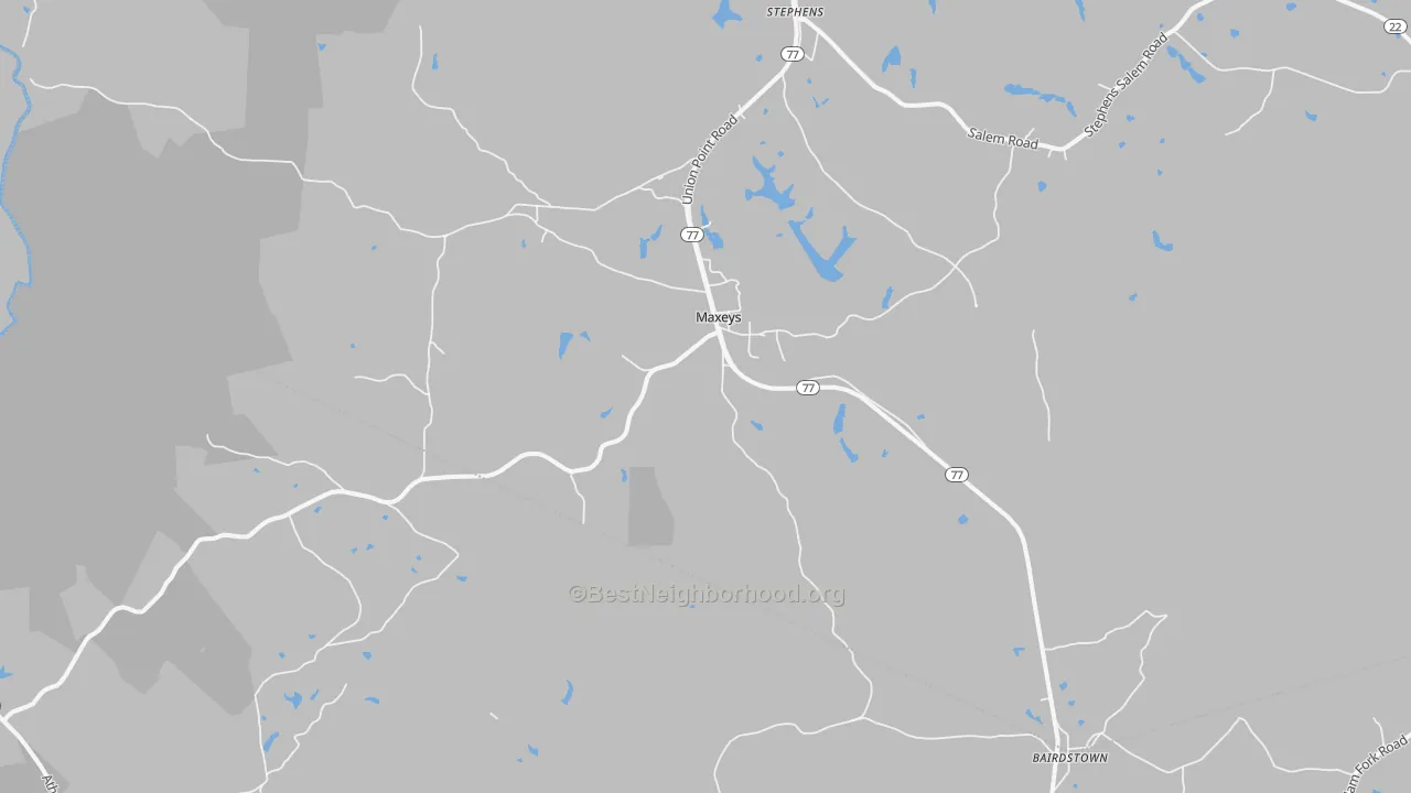Transit Grade map of Maxeys, GA