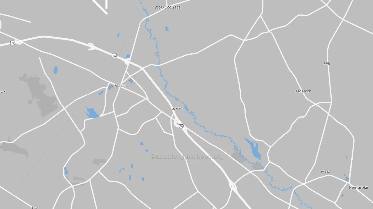 Transit Grade map of Maxton, NC