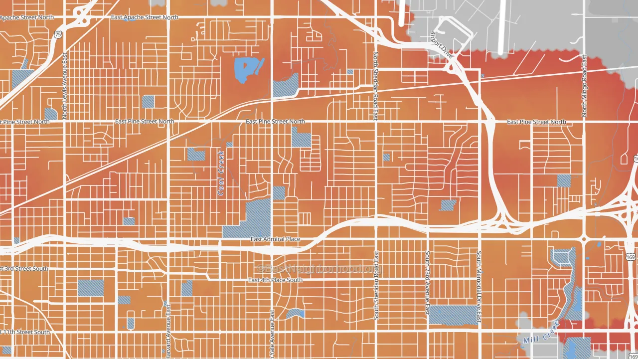 Transit Grade map of Maxwell, Tulsa, OK