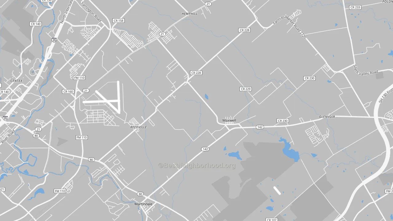 Transit Grade map of Maxwell, TX