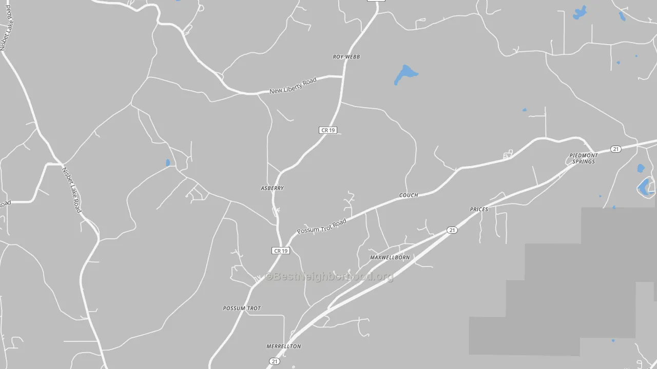 Transit Grade map of Maxwellborn, AL