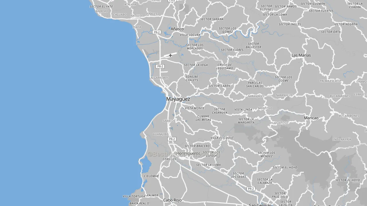 Transit Grade map of Mayaguez Municipio, PR