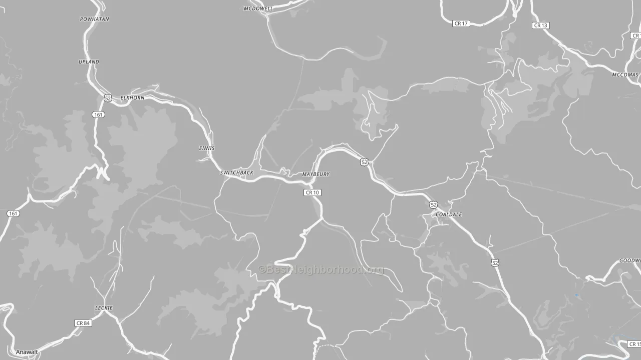 Transit Grade map of Maybeury, WV