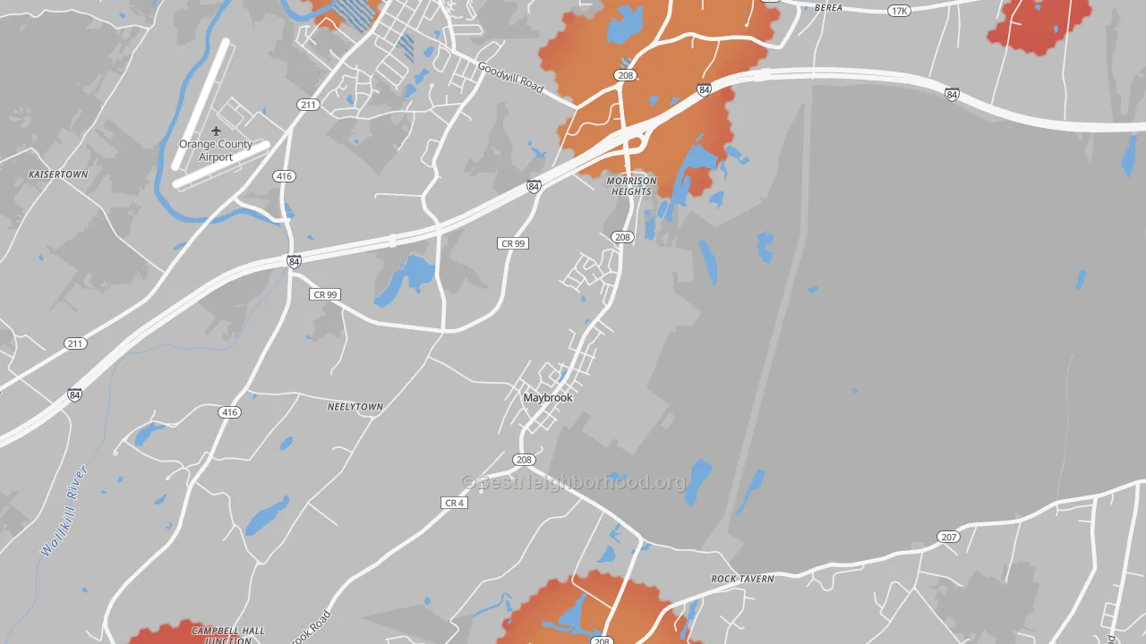 Transit Grade map of Maybrook, NY
