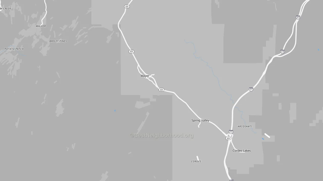 Transit Grade map of Mayer, AZ