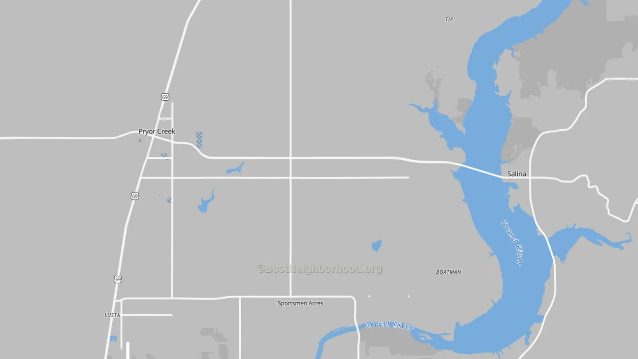 Transit Grade map of Mayes County, OK