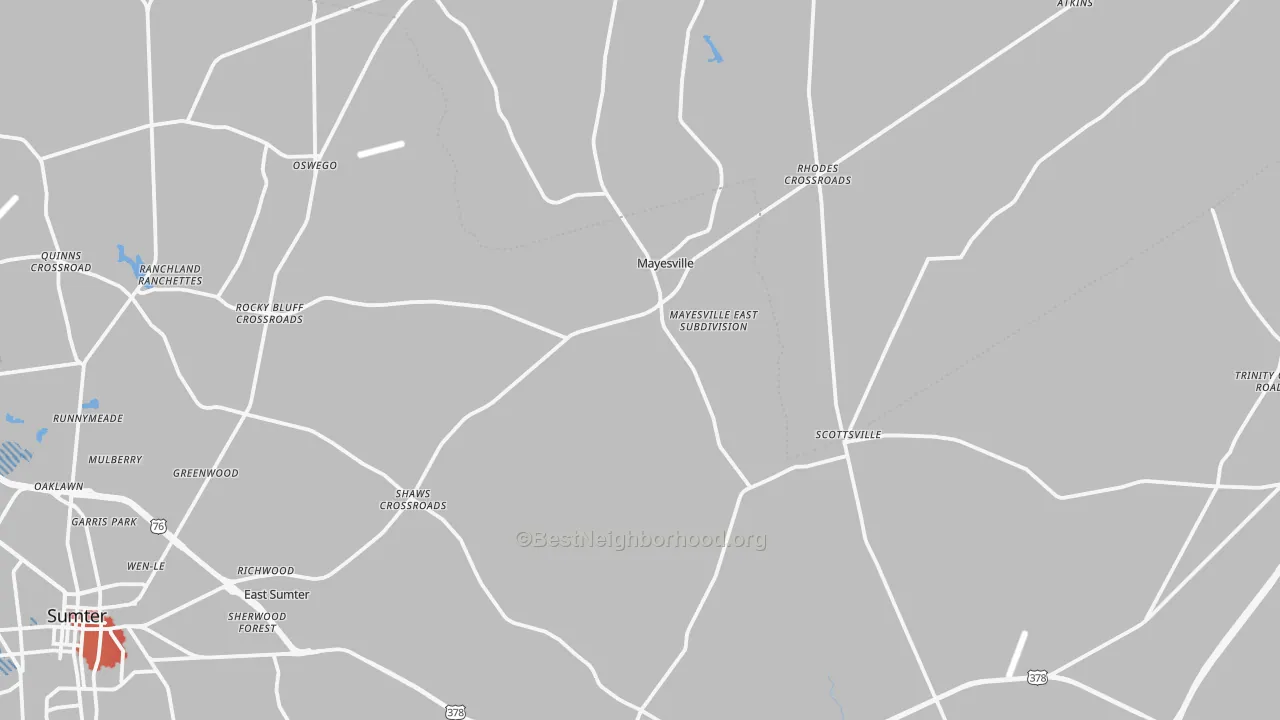 Transit Grade map of Mayesville, SC