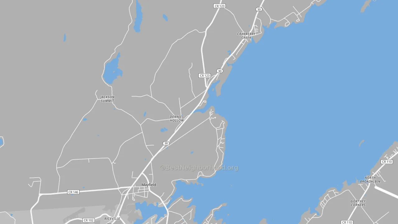 Transit Grade map of Mayfield, NY