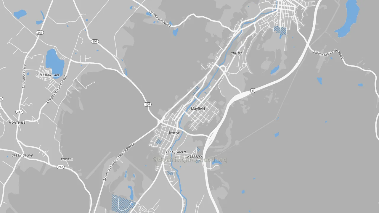 Transit Grade map of Mayfield, PA
