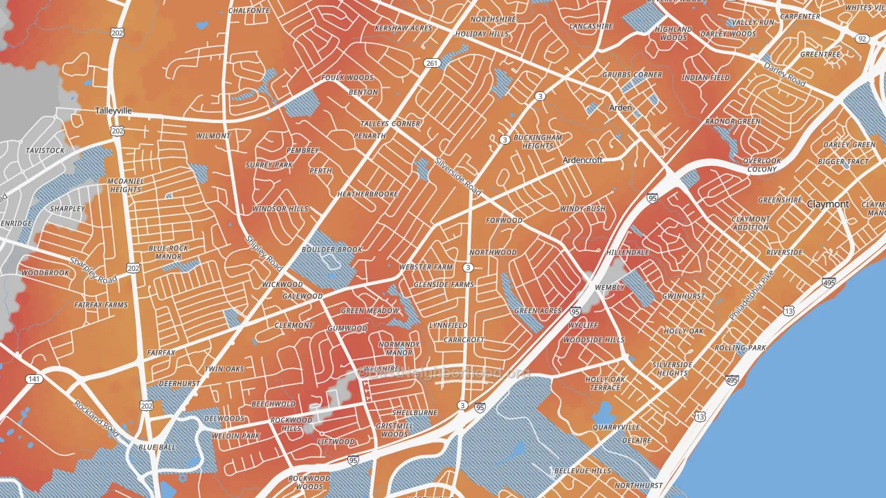 Transit Grade map of Mayfield, Wilmington, DE