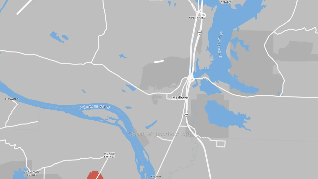 Transit Grade map of Mayflower, AR