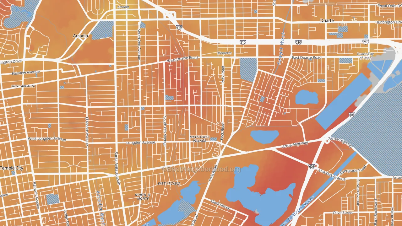 Transit Grade map of Mayflower Village, Arcadia, CA