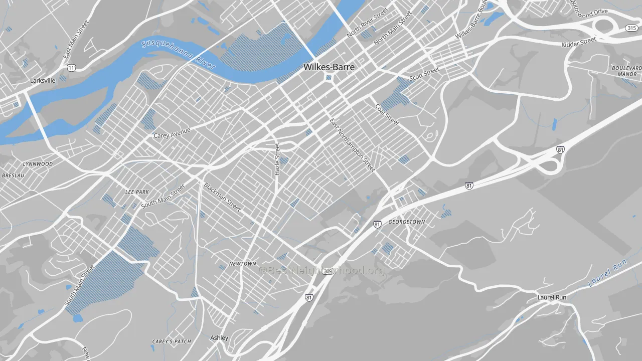 Transit Grade map of Mayflower, Wilkes-Barre, PA