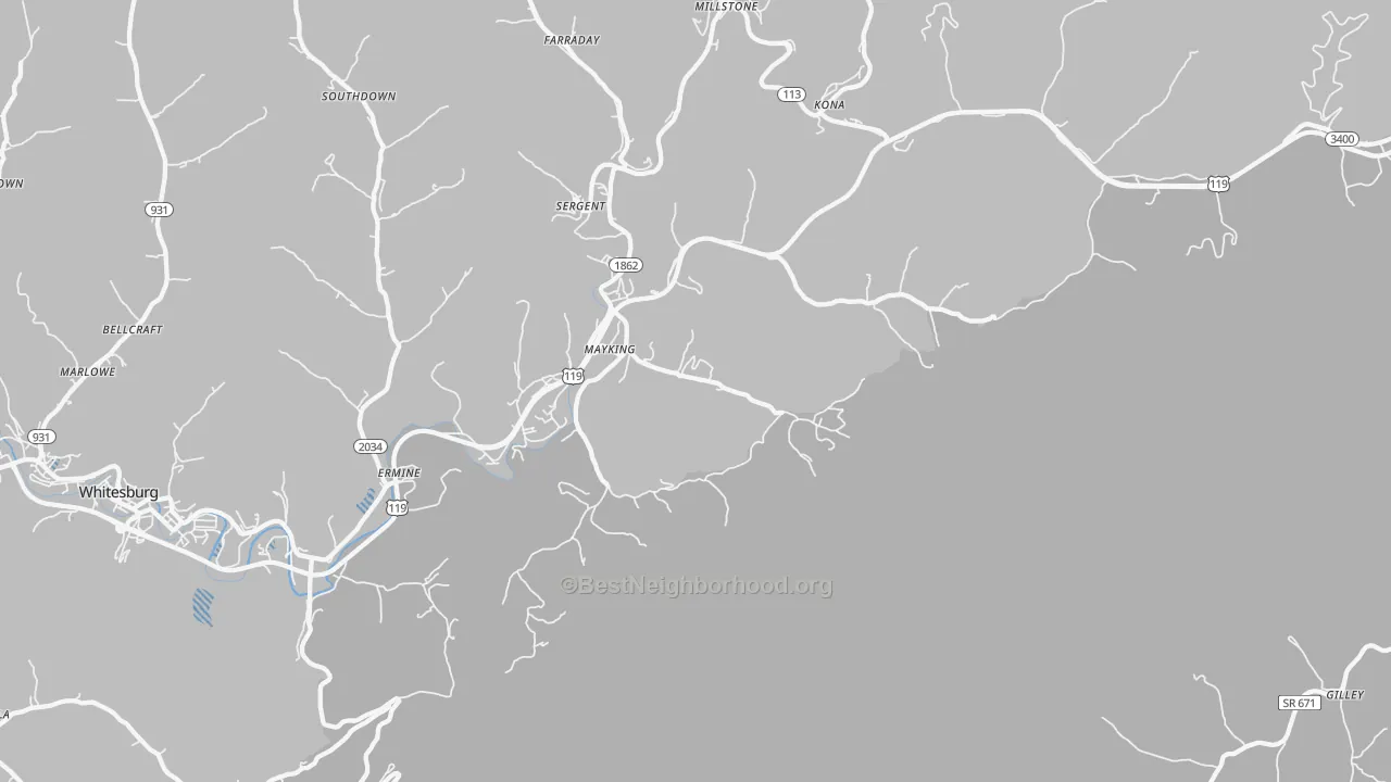 Transit Grade map of Mayking, KY