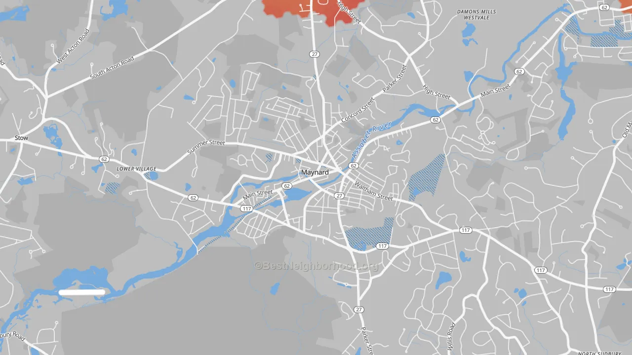 Transit Grade map of Maynard, MA
