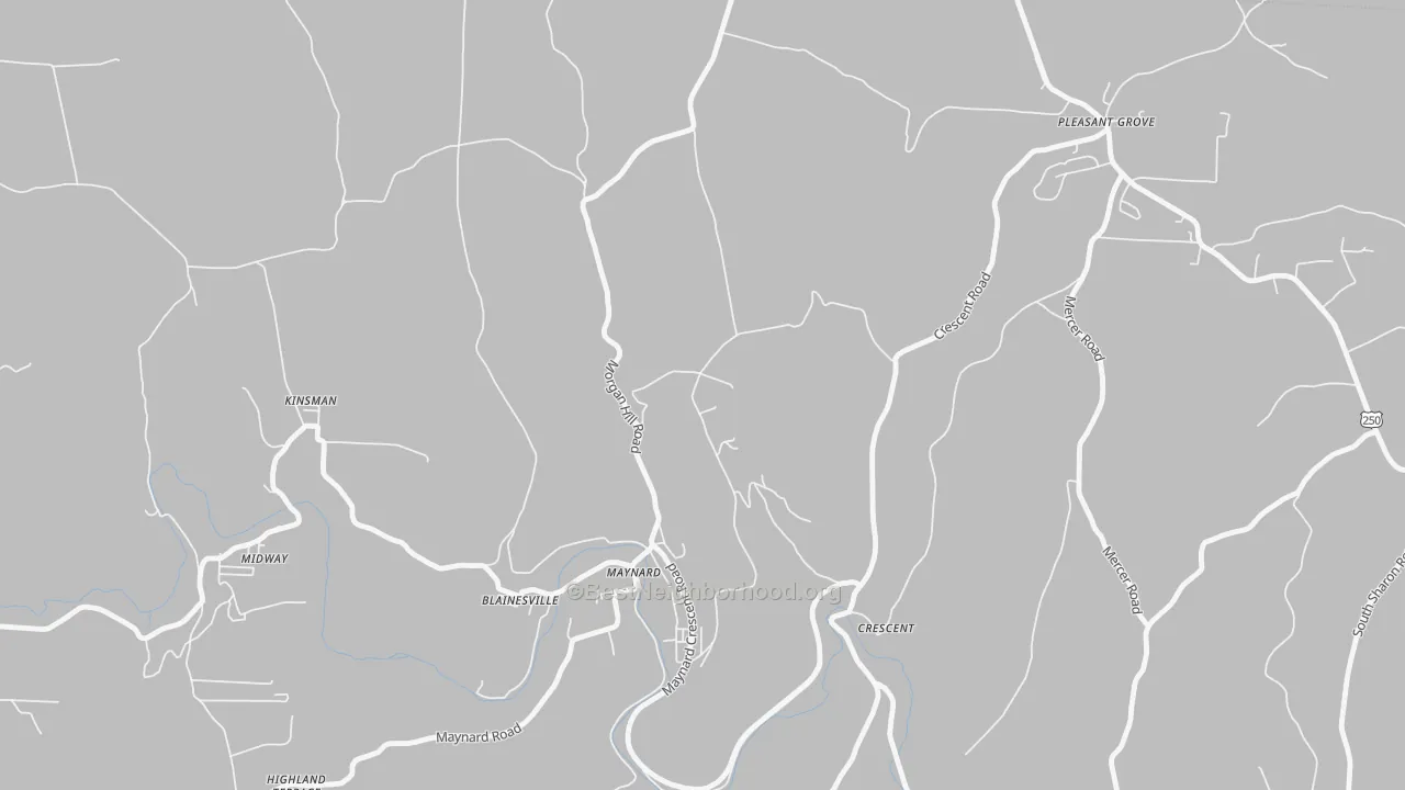 Transit Grade map of Maynard, OH