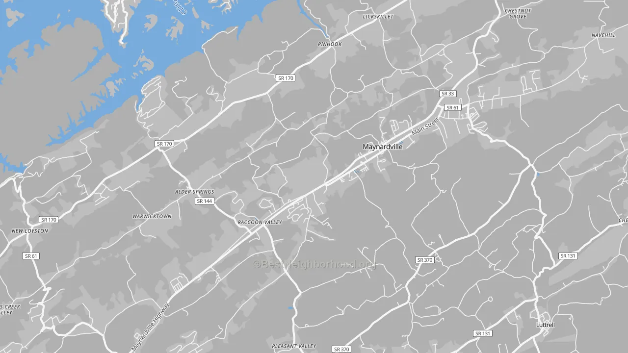 Transit Grade map of Maynardville, TN