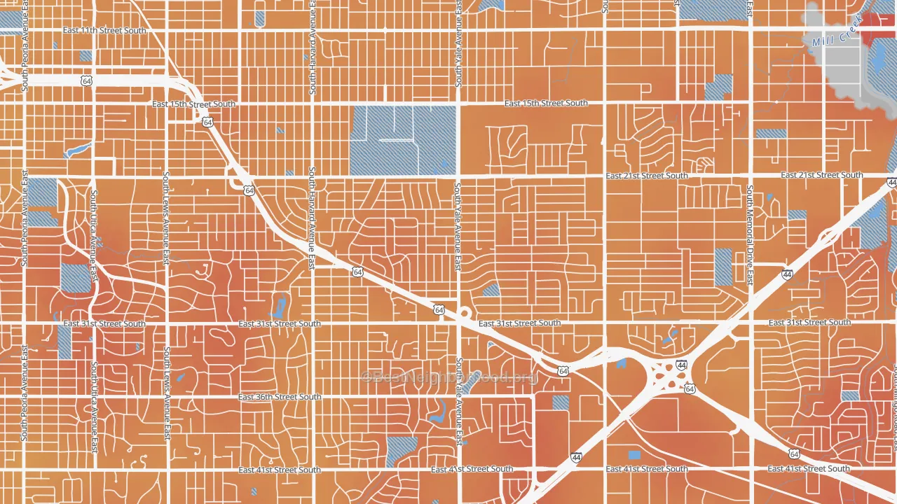 Transit Grade map of Mayo Meadow, Tulsa, OK