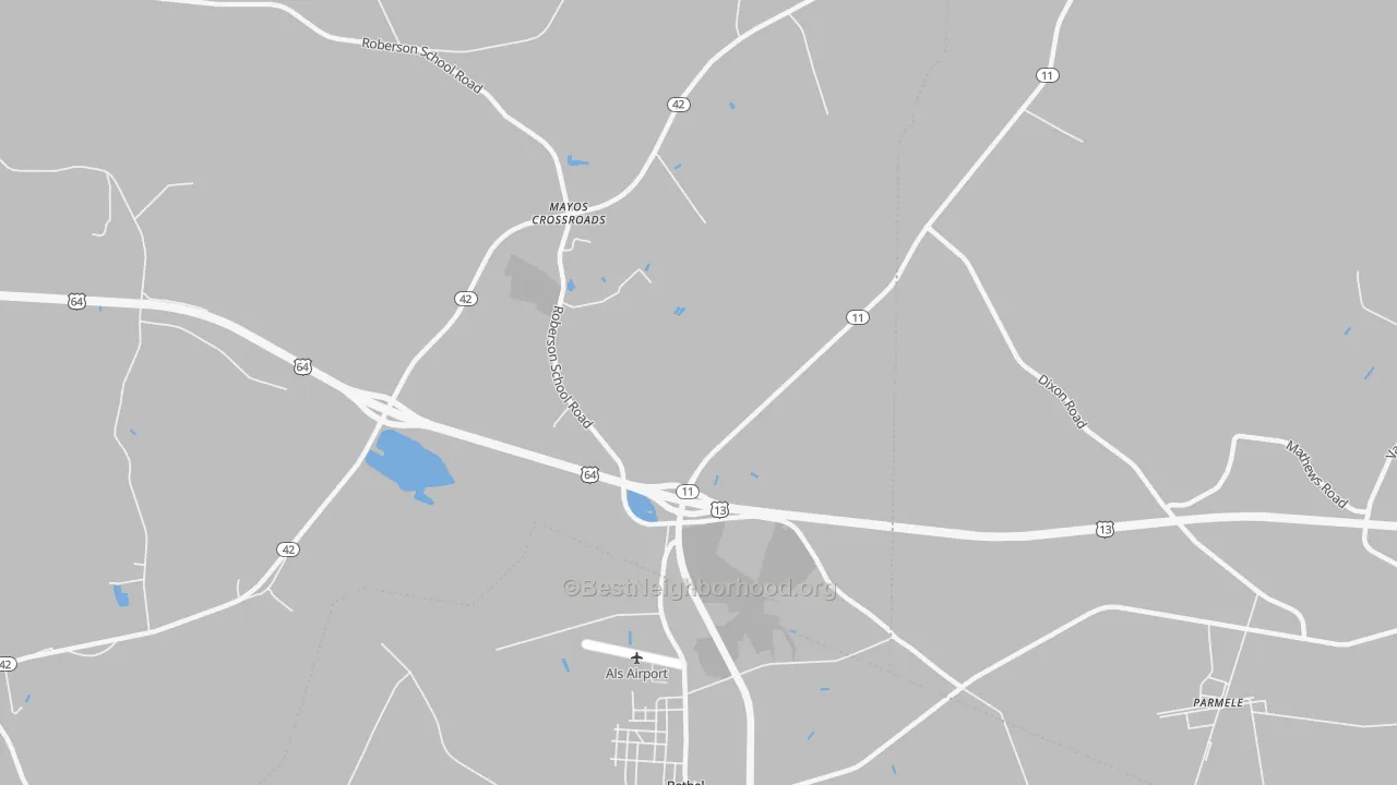 Transit Grade map of Mayos Crossroads, NC