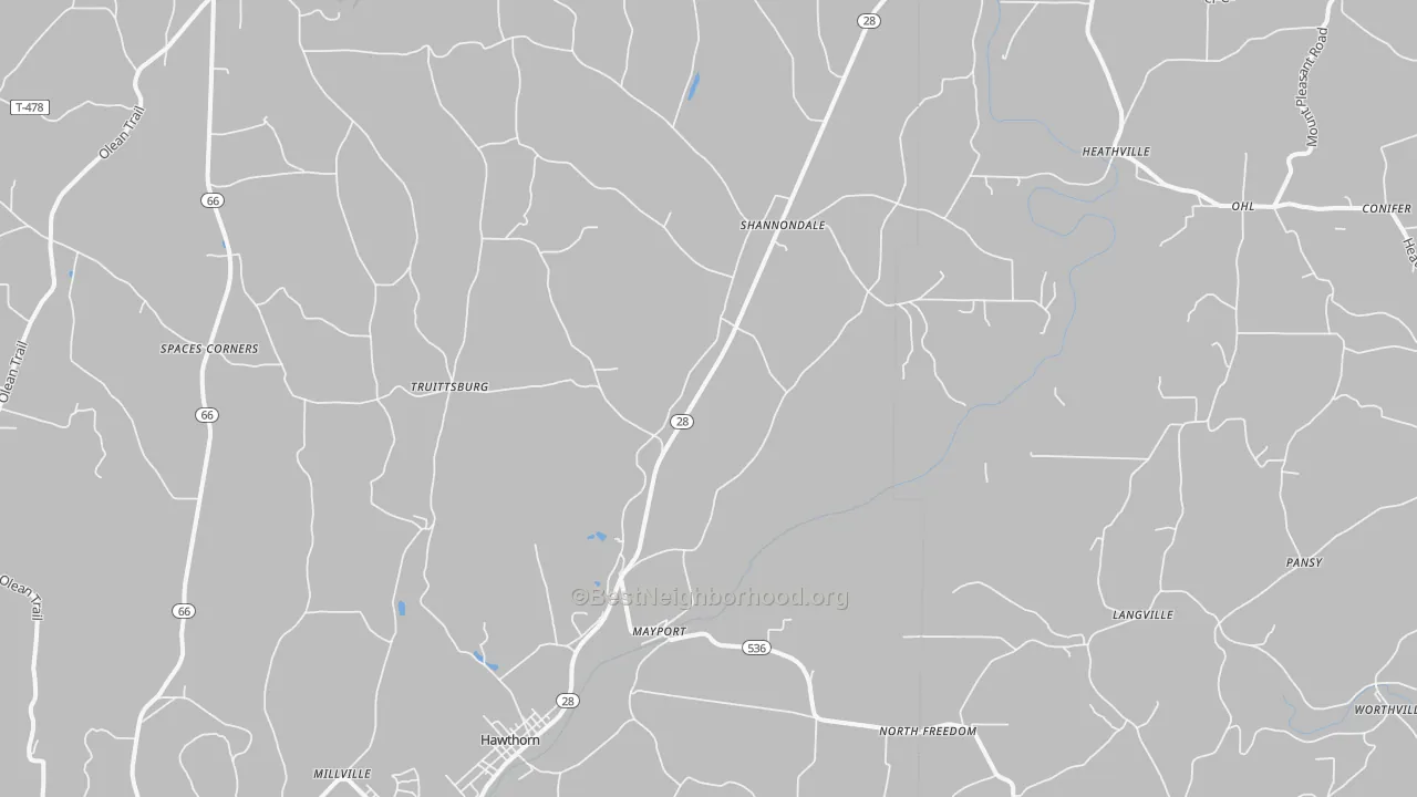 Transit Grade map of Mayport, PA
