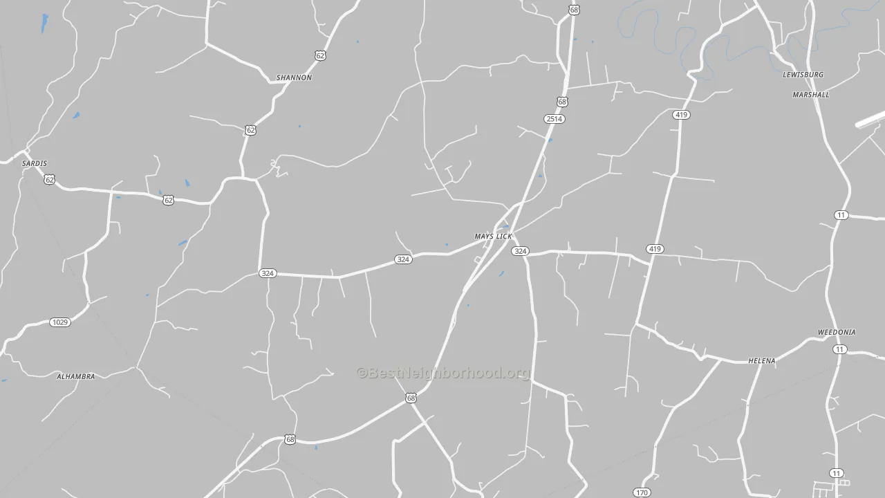 Transit Grade map of Mays Lick, KY