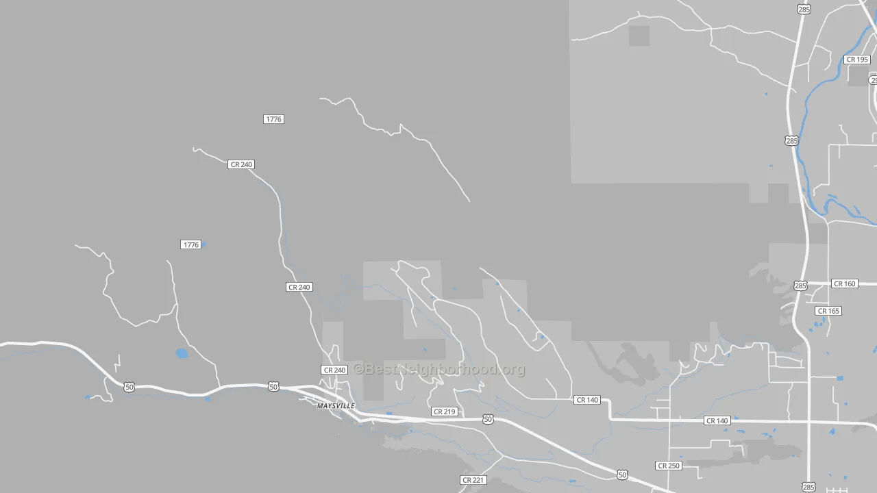 Transit Grade map of Maysville, CO