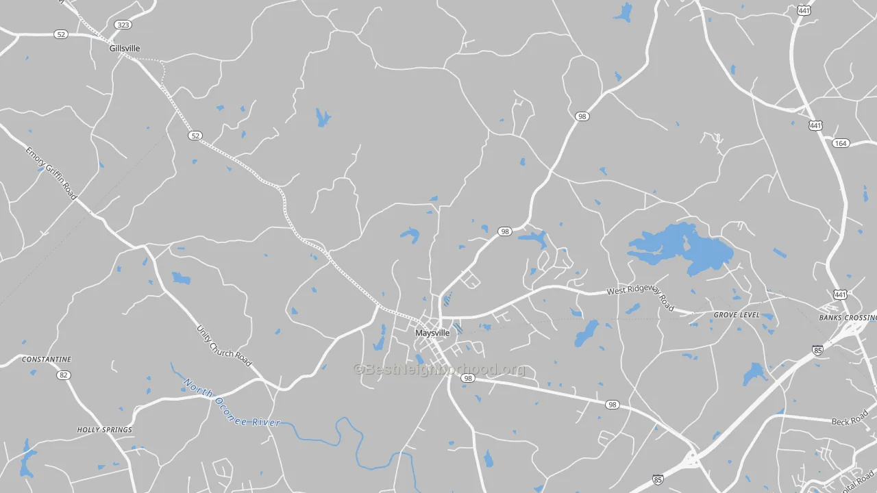 Transit Grade map of Maysville, GA