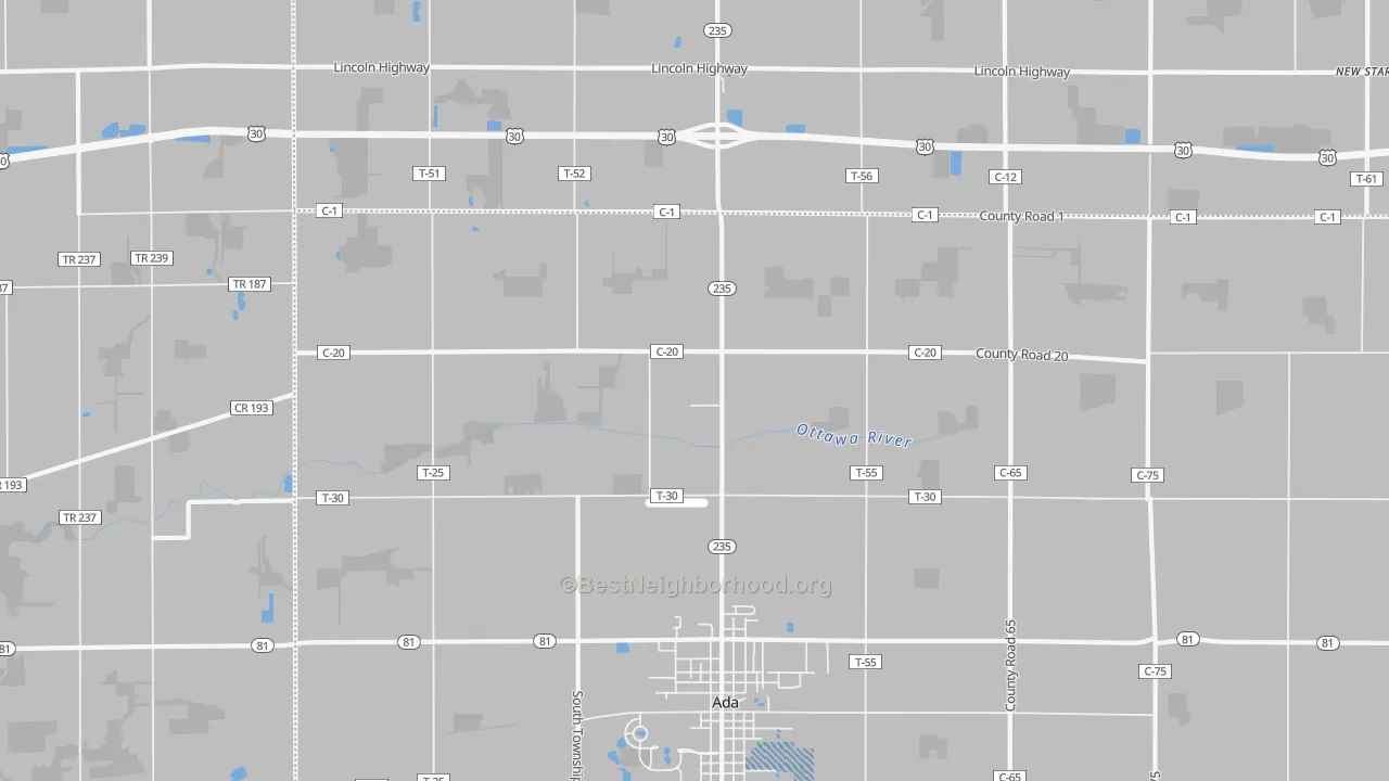 Transit Grade map of Maysville, OH
