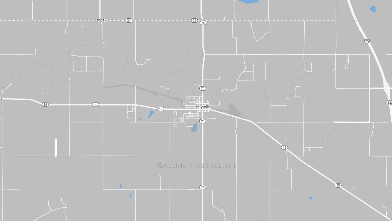 Transit Grade map of Maysville, OK