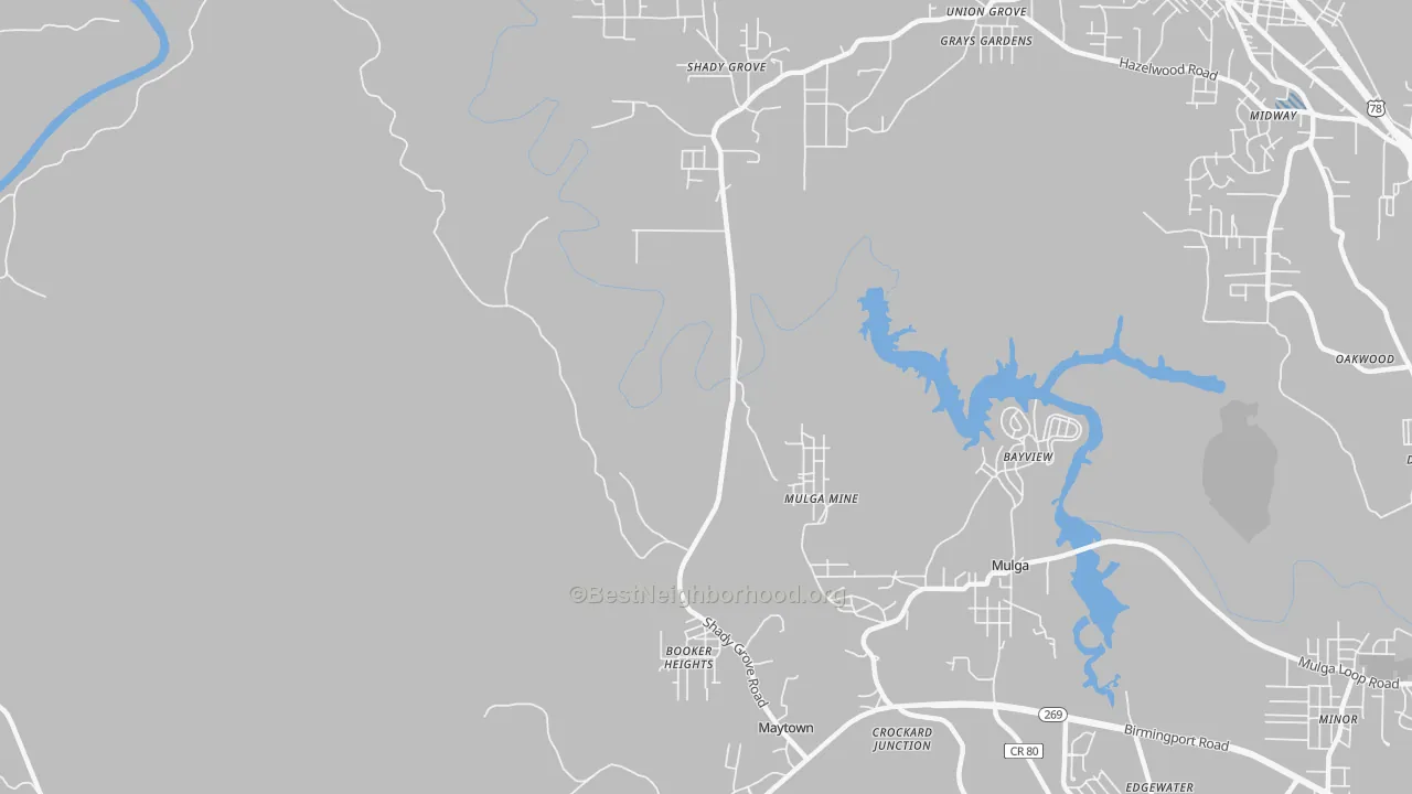 Transit Grade map of Maytown, AL