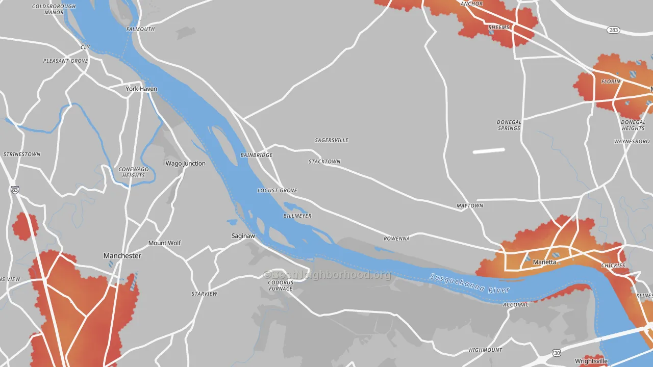 Transit Grade map of Maytown, PA