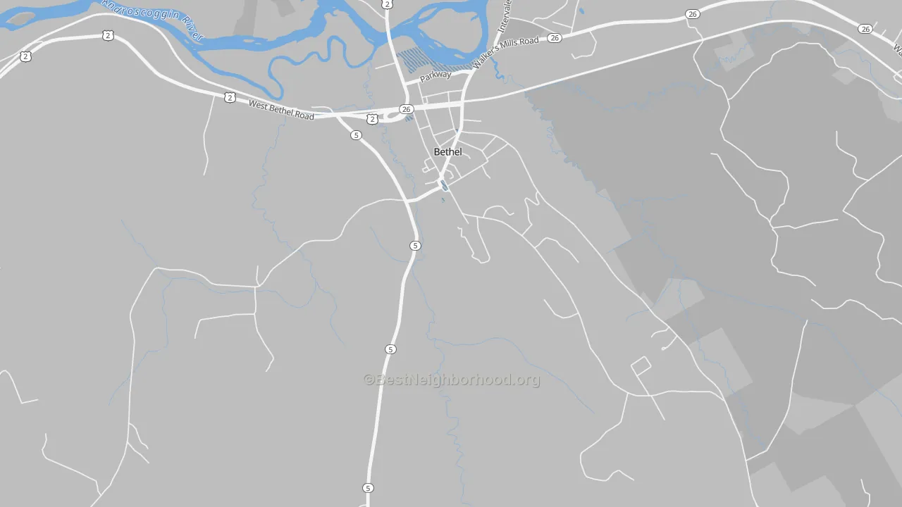 Transit Grade map of Mayville, ME