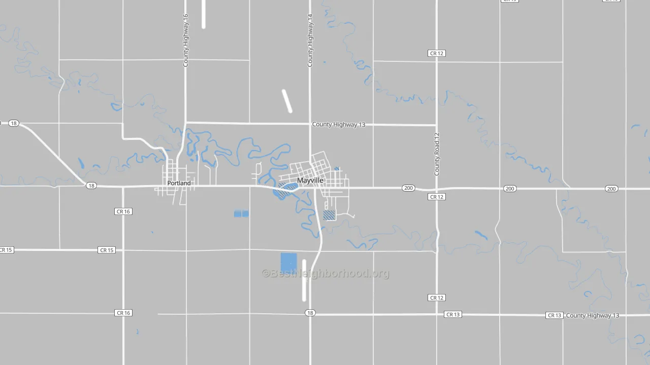 Transit Grade map of Mayville, ND