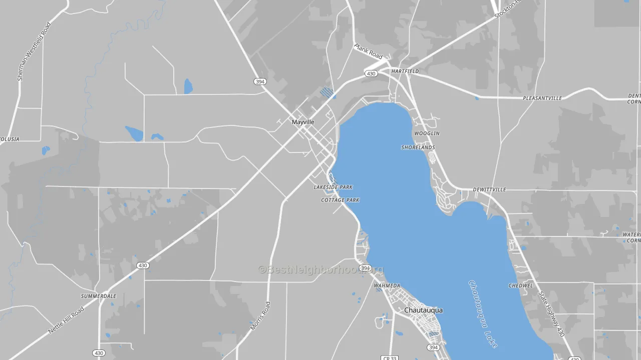Transit Grade map of Mayville, NY