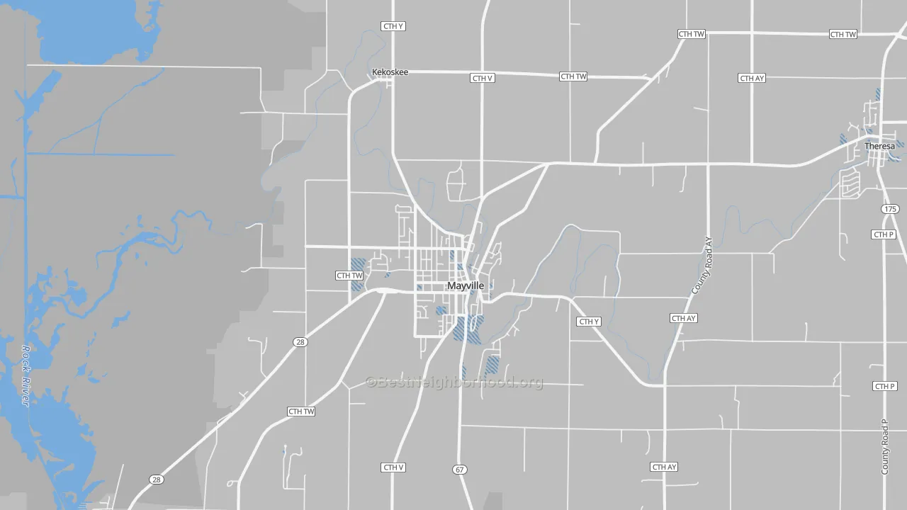 Transit Grade map of Mayville, WI