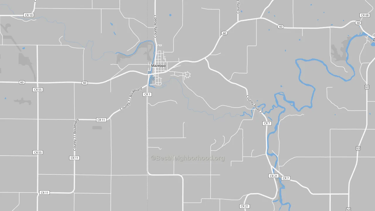 Transit Grade map of Mazeppa, MN