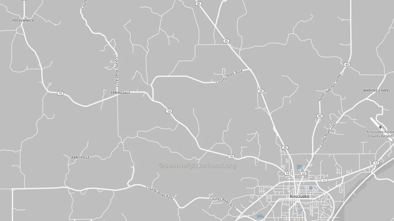 Transit Grade map of Mc Adams, MS