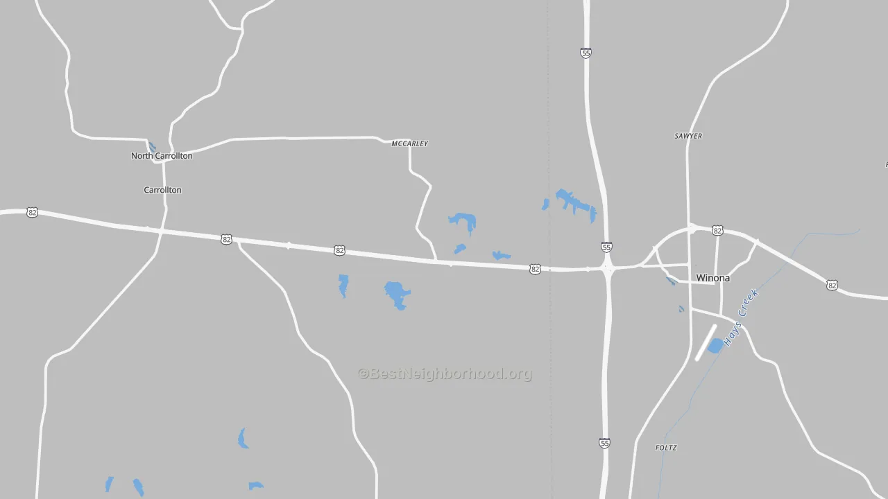Transit Grade map of Mc Carley, MS