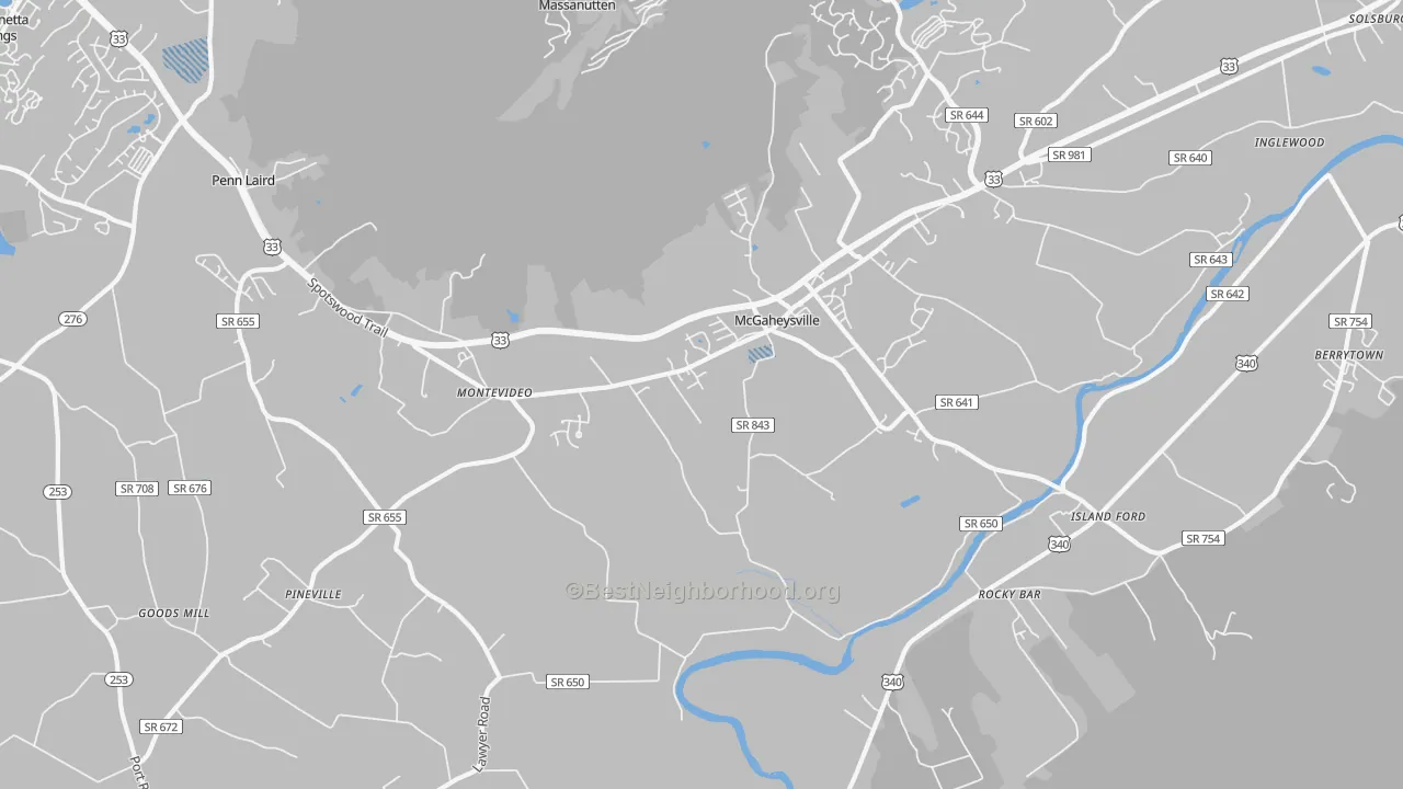 Transit Grade map of Mc Gaheysville, VA