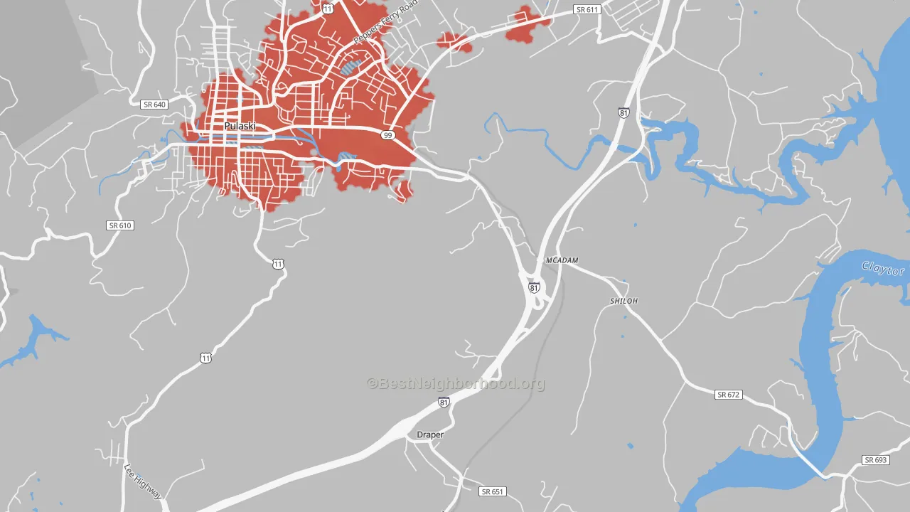 Transit Grade map of McAdam, VA